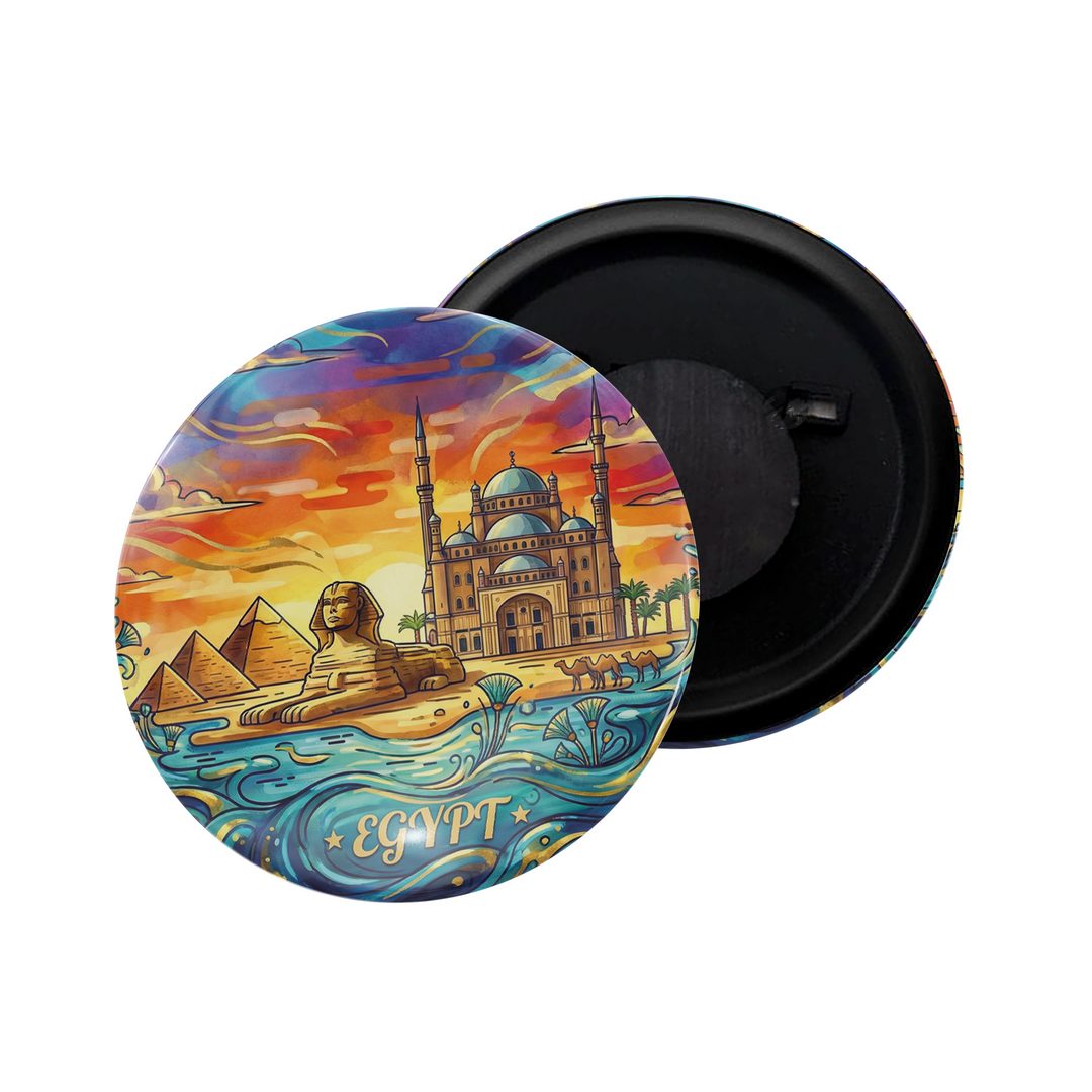 dhcrafts Fridge Magnet Yellow Color Egypt D2 Glossy Finish Design Pack of 1